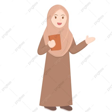 Hijab Woman White Transparent, Woman With Hijab Explaining Something ...
