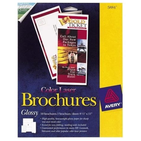 Avery Color Laser Brochures - Glossy - white - 50 pcs. tri-fold ...