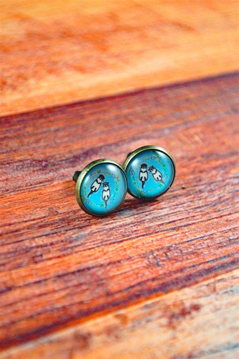 Otter Studs Otter Earrings Otter Jewelry Cute Otter Otter - Etsy