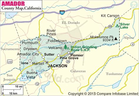 amador county map map  amador county california
