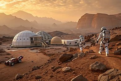 mars colony vision  future space exploration background mars colony