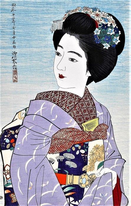 Японская красавица (445x700, 142Kb) | Japanese woodblock printing ...