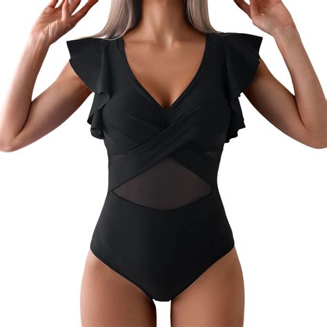 ,One Piece Swimsuit Women,Wrap Monokini Swimsuit High Waist Tummy