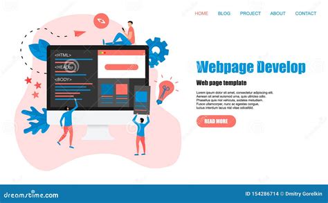 webpage template creative webpage development  web design concept stock vector
