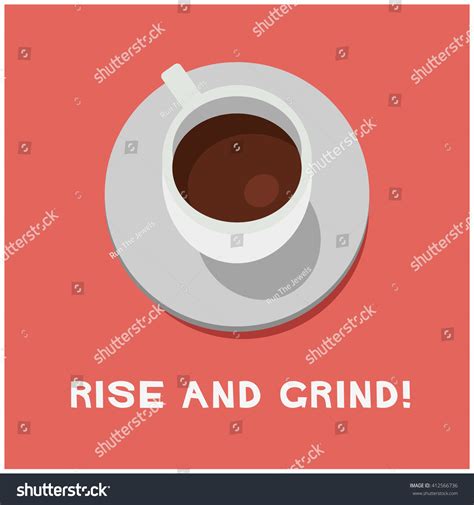 Rise Grind Coffee Quote Vector Illustration Stock Vector (Royalty Free