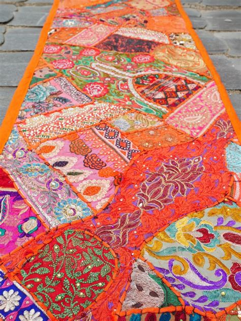 Boho Tapestry Wall Hanging Table Runner Vintage Sari - Etsy