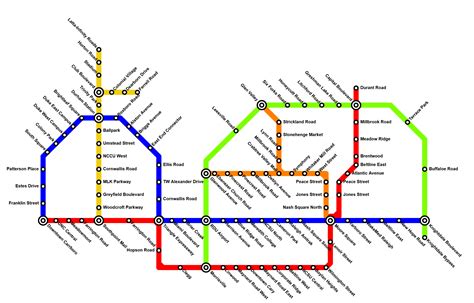 Hypothetical Metro Map for Raleigh-Durham, NC Area : r/transit