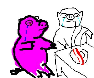Crying Pigs Eating Bacon - Drawception