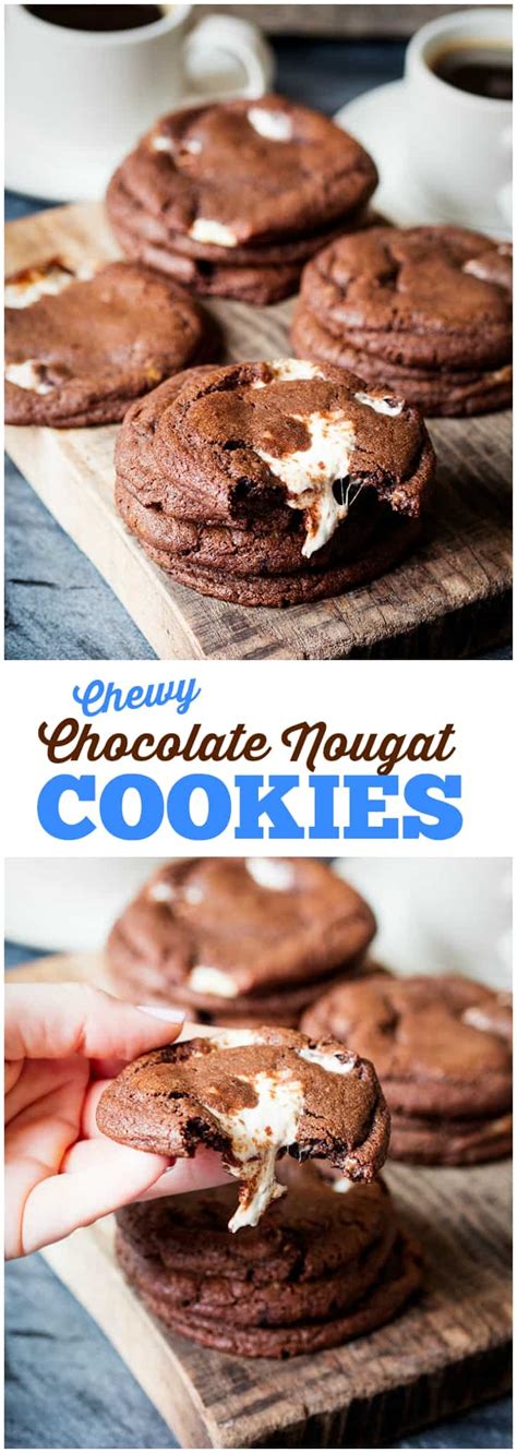 Chewy Chocolate Nougat Cookies - Simply Stacie