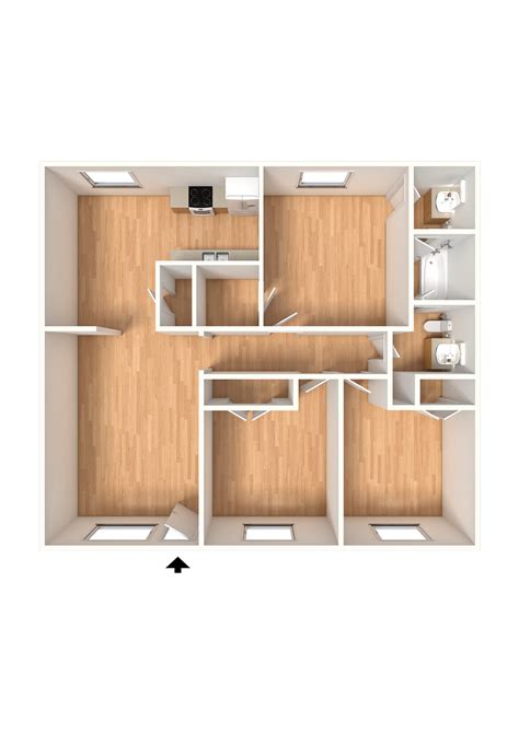 C-1 | 3 Bed Apartment | Park Creek Manor Apartments