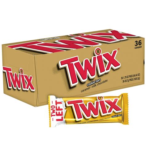 Twix Caramel Cookie Full Size Bulk Chocolate Candy Bars - 1.79oz/36ct ...