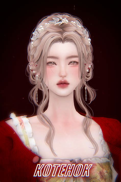 Hair Set⭐024 | kotehok on Patreon | Sims hair, Sims 4 hair male, Sims