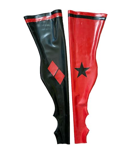 Latex Harley Quinn Thigh High Stockings HQ52 – Black Sheep Latex
