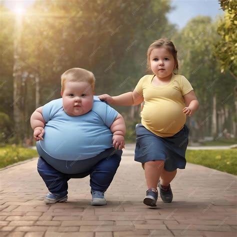 Premium Photo | Obese children overweight obesity and belly fat