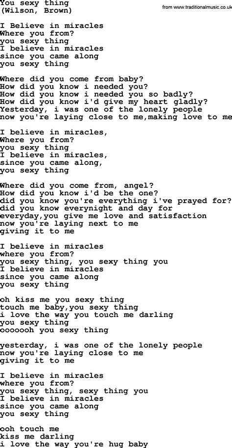Bruce Springsteen song: You Sexy Thing, lyrics