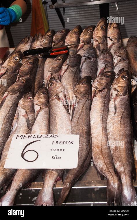 Fresh fish - merluza - for sale at the fish market Stock Photo - Alamy