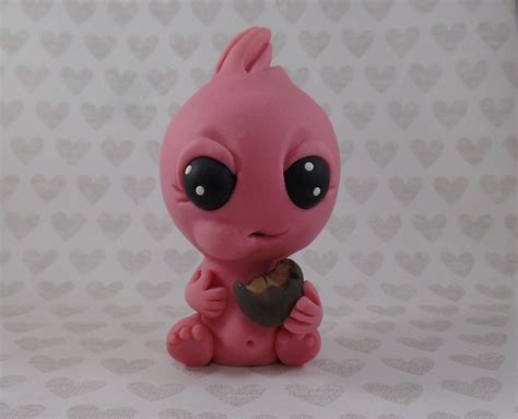 Penny | Pink Monster Eating Peanut Butter Ball | Handmade Clay Monster