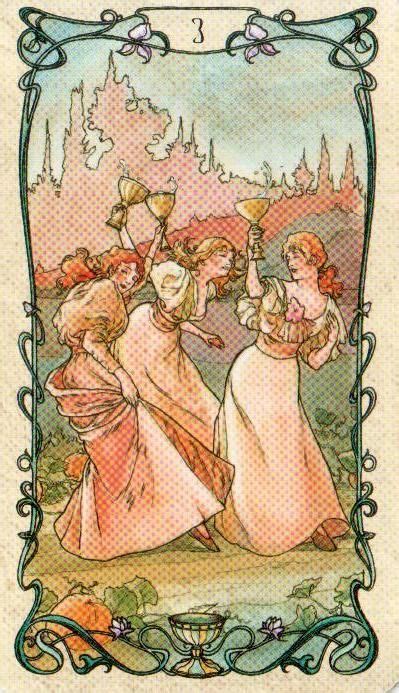 3 Кубков Таро Альфонса Мухи MUCHA TAROT | Tarot cards art, Tarot mucha ...
