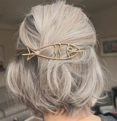 Handmade Sardine Hair Slide Hair Pin Brass Fish Hair Clip Tinned Fish