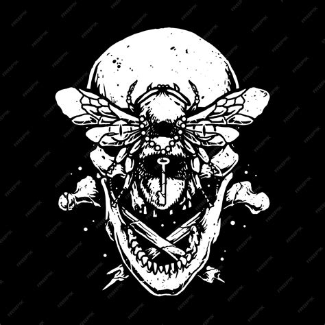 Premium Vector | Skull horror butterfly illustration art design
