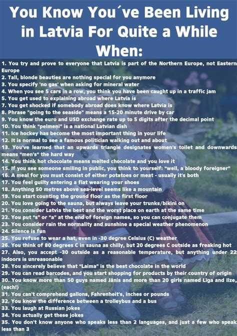 You Know You've Been Living In Latvia For Quite A While When ...