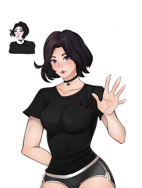I drew Doomer girl as an anime girl...because I can >:) (also just ...