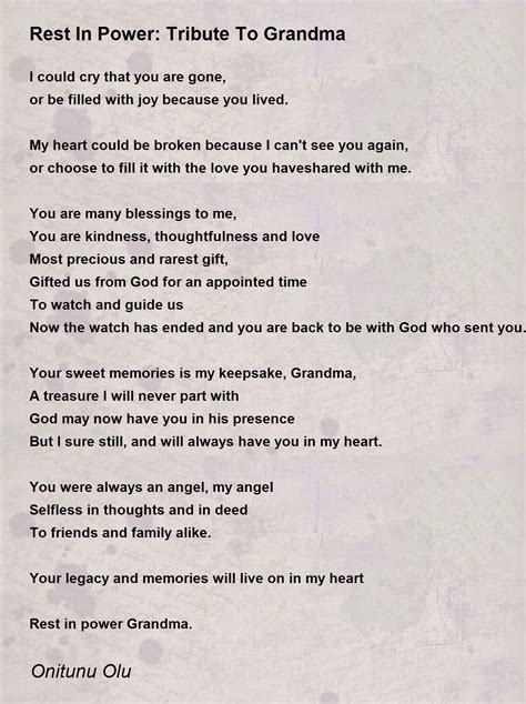 Grandmother Passing Poems