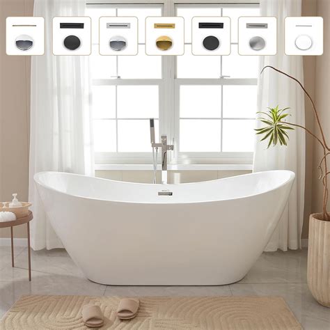 Vanity Art 71" Freestanding Bathtub | Free Standing Tub Stand Alone Tub
