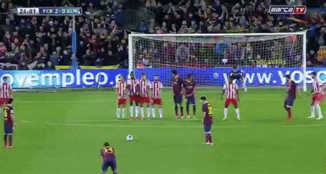 messi  neymar  kick gifs barca images gif