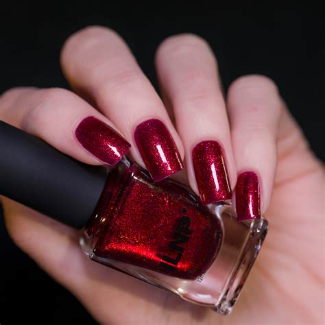 ruby vibrant red shimmer nail polish  ilnp