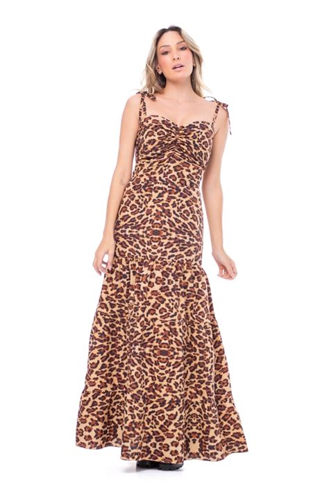 Vestidos Animal Print Longo