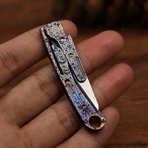 Burnished Titanium Alloy Folding Knife- Edcgearzone.com