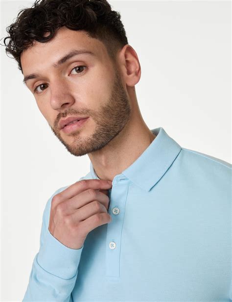 Long-sleeved Men’s Polo Shirts | M&S