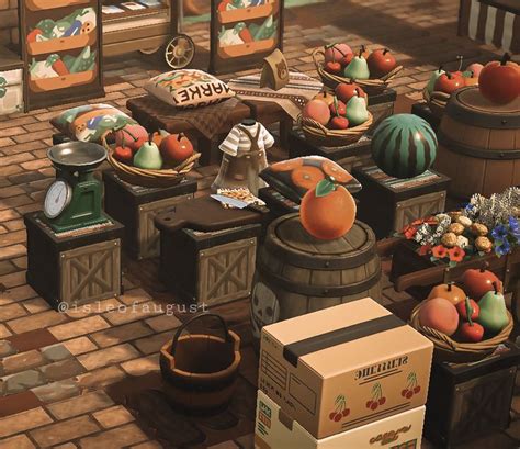 a bunch of fruit sitting on top of boxes and crates in front of some chairs