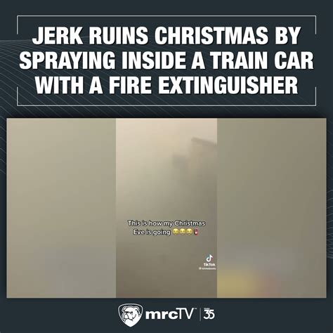 Jerk Ruins Christmas By Spraying Inside A Train Car With A Fire