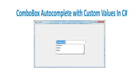 ComboBox Autocomplete With Custom Values - YouTube