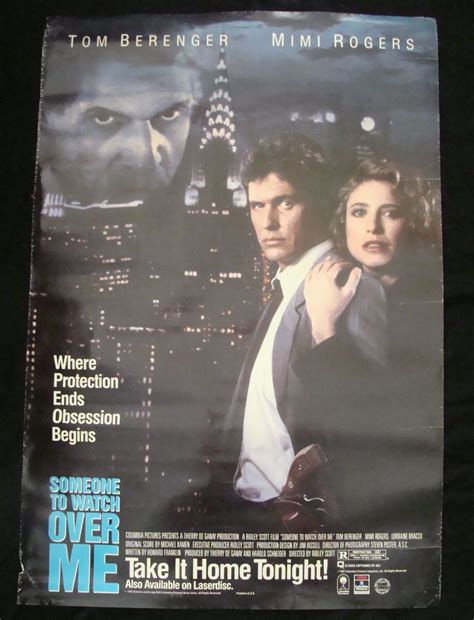SOMEONE TO WATCH OVER ME movie poster RIDLEY SCOTT MIMI ROGERS original