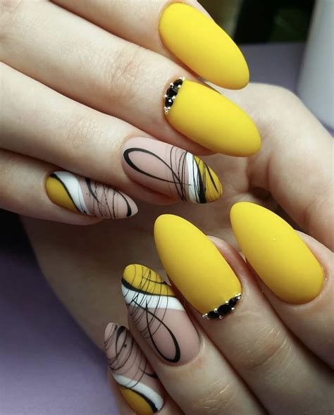 Fall Nail Designs Short Yellow