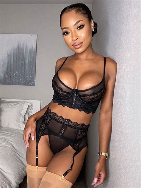 Women Babydoll Black Sheer Lace Sexy Lingerie - Milanoo.com