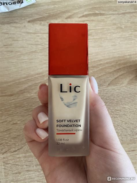 Тональный крем Lic Soft velvet foundation - «Ровный тон лица Вам ...