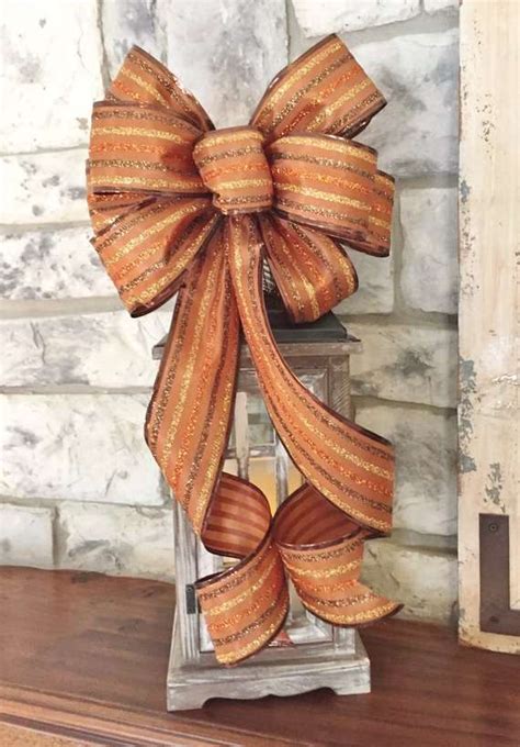 Fall Brown Stripe Ribbon Bow - Timeless Floral Boutique