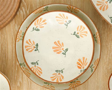 handmade pottery dinnerware set  ceramic crockery