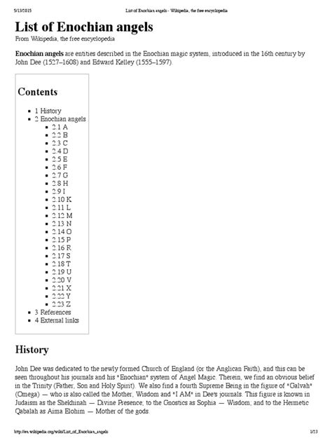 List of Enochian Angels | Hermetic Qabalah | Angel