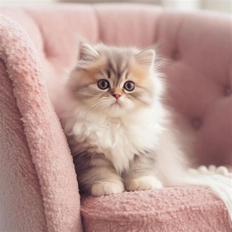 Cute fluffy baby cats on fluffy cozy armchairs : r/midjourney