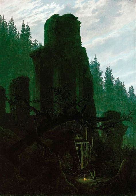 Caspar David Friedrich Ruins at dusk (Church ruin in the forest), 1831 ...