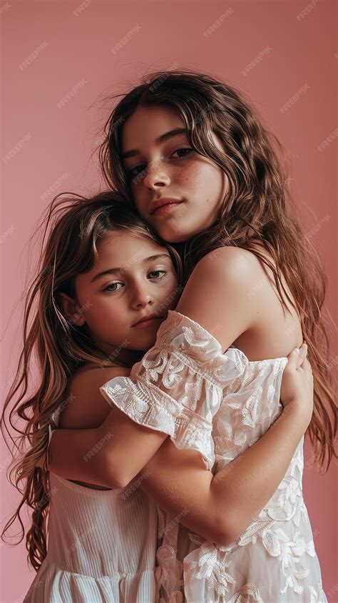 Relaxed preteen girl embracing with mother Ai generative | Premium AI ...