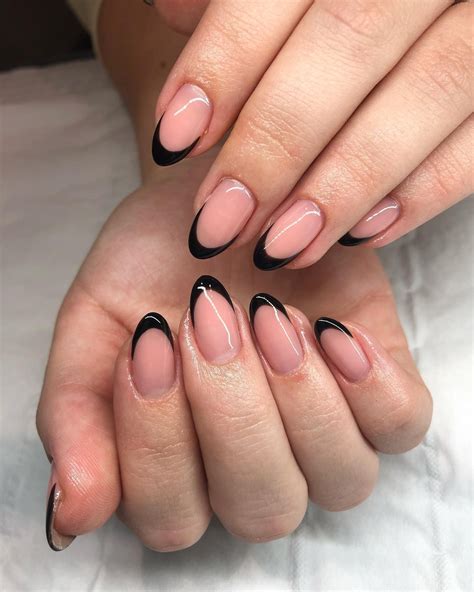 elegant black french tip nails fit   occasion nail designs