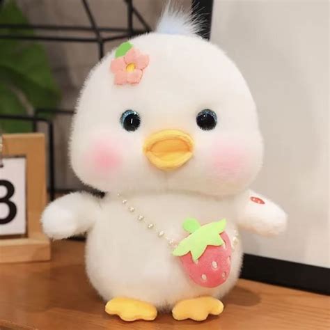 jual mainan plush bebek kuning kecil  imut  bebek putih