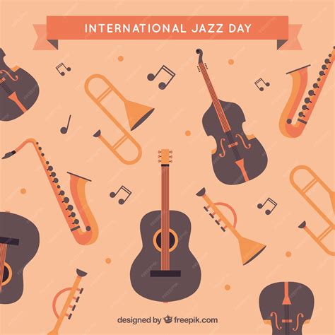 Free Vector | Vintage jazz background with musical instruments