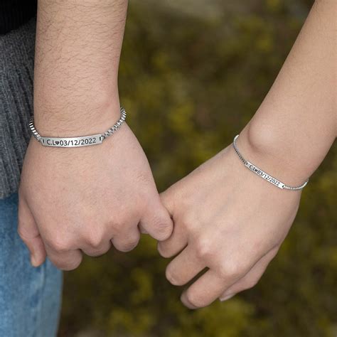 custom couple bracelet matching bracelet friendship bracelet engraved
